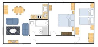 Floorplan of Shaffer self catering apartment at The Albany