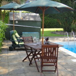 Poolside at self catering apartments in Guernsey